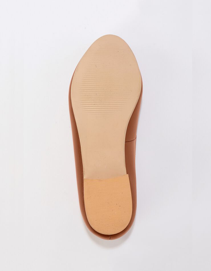 Ballerines plates confort en cuir - caramel (caramel)