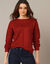 Pull torsadé - maille anglaise (rouge foncé)