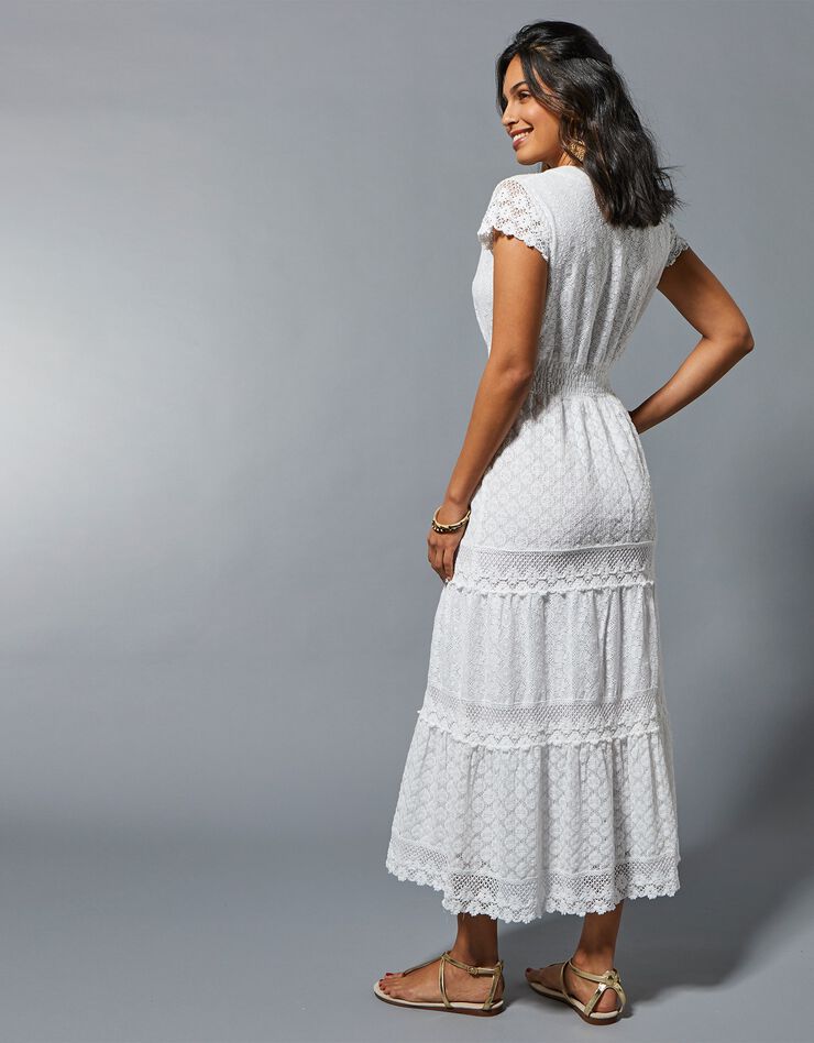Robe longue dentelle macramé (blanc cassé) Robe longue dentelle macramé (blanc cassé)
