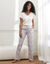 Pantalon de pyjama imprimé cachemire (écru / rose)