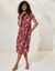 Robe imprimée, manches courtes (violet / multicolore)