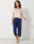 T- shirt pyjama manches courtes motif floral imprimé  (sable)
