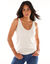 Pull sans manches col V (écru)