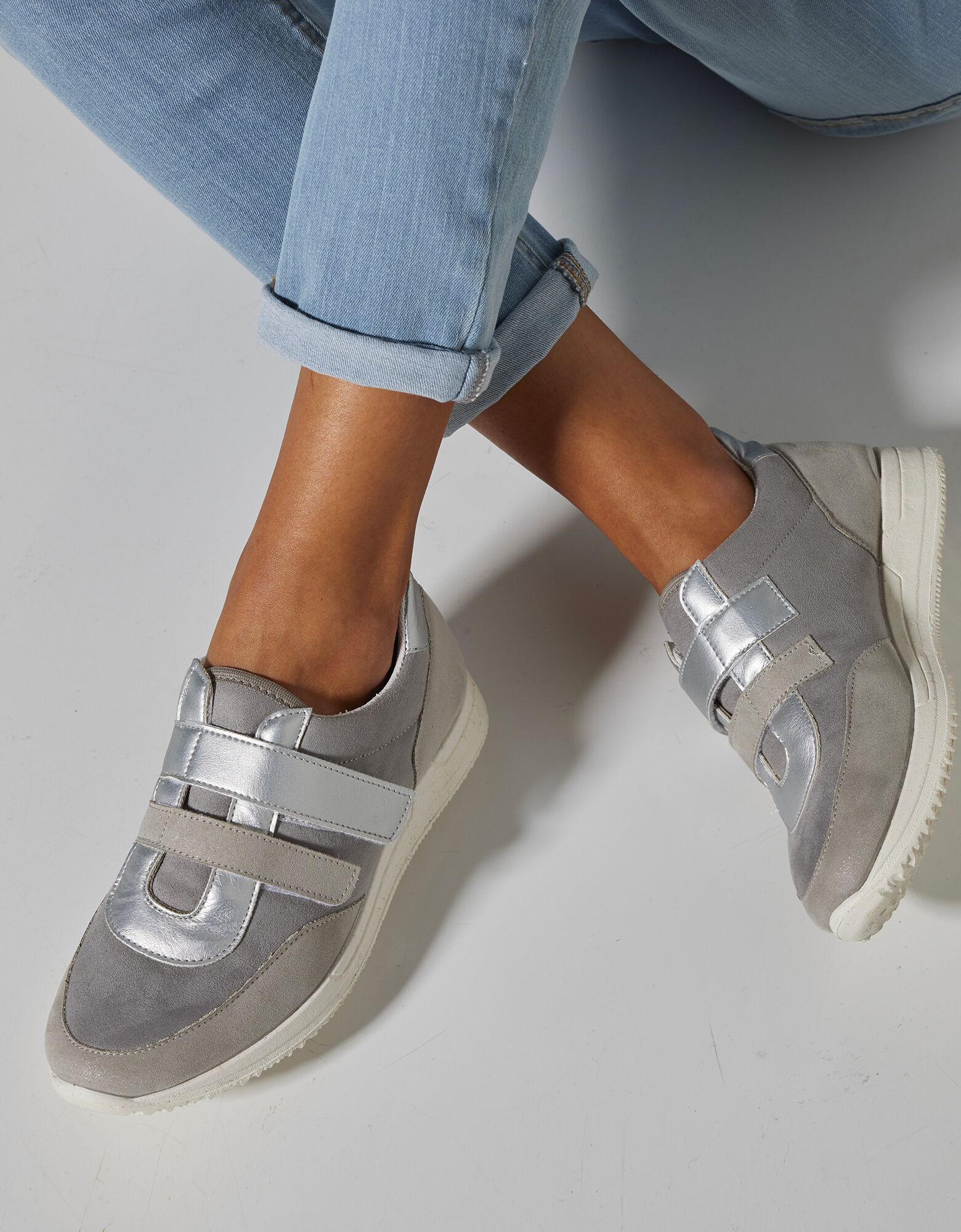 Chaussures Pieds Sensibles Femmes, Outdoor Blanche Basket sans Lacet