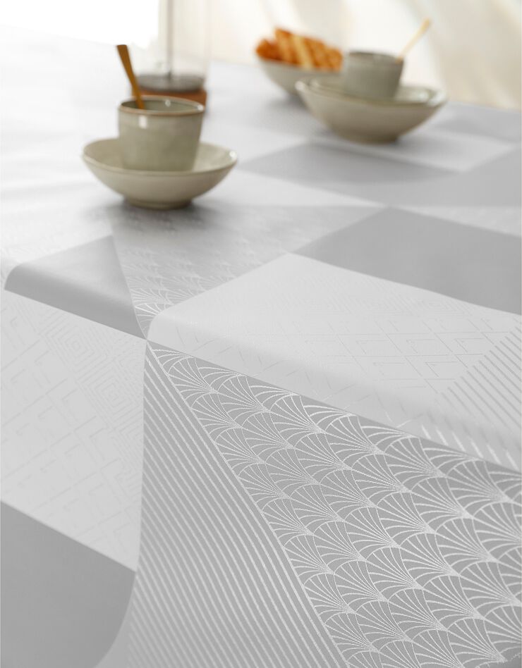 Nappe toile cirée imprimé géométrique (gris)