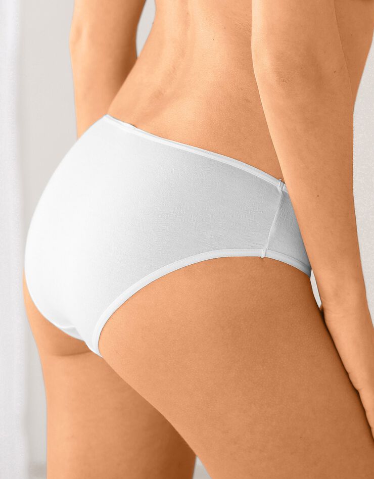 Culotte forme midi en coton extensible uni - lot de 10 (blanc / noir) Culotte forme midi en coton extensible uni - lot de 10 (blanc / noir)