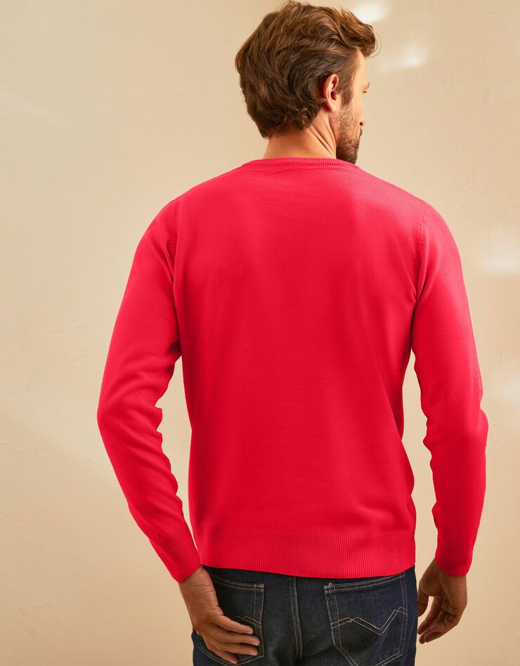 Pull uni col rond (corail)