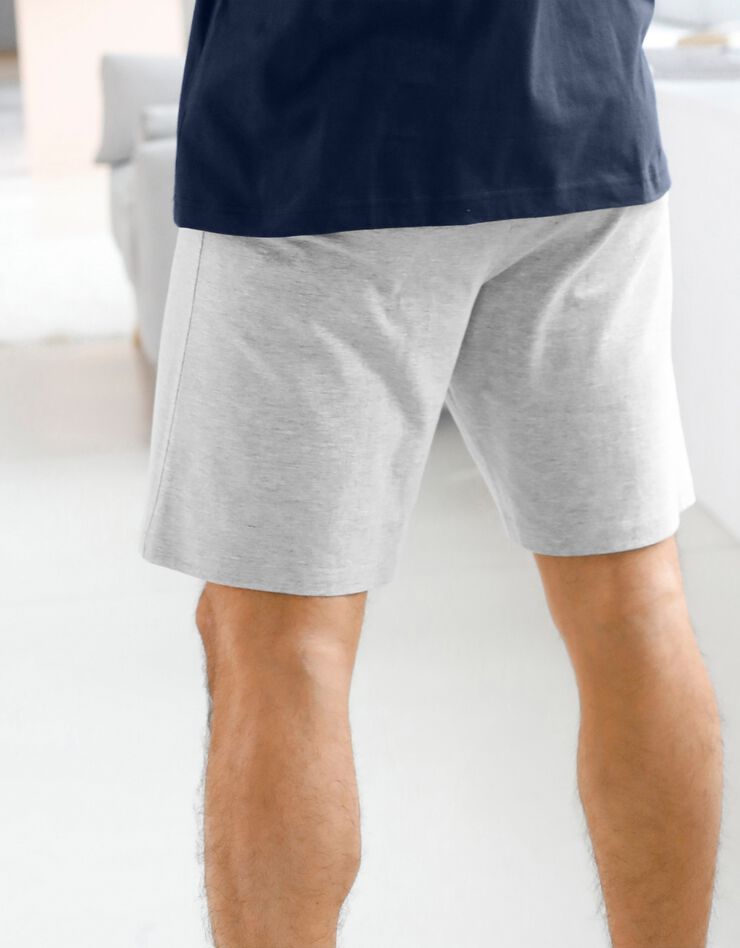 Short pyjama gris chiné uni (gris chiné) Short pyjama gris chiné uni (gris chiné)