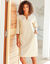 Robe forme housse unie, mélange coton-lin  (sable)
