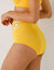 Gainette microfibre tulle brodé Caminata (jaune)