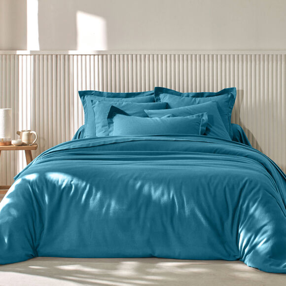 Linge de lit uni - flanelle 160 g/m&sup2; (bleu paon)