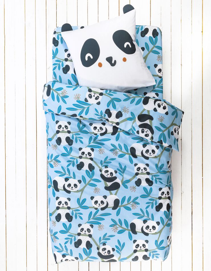 Linge de lit enfant Tao à motifs Panda en coton biologique (ciel)