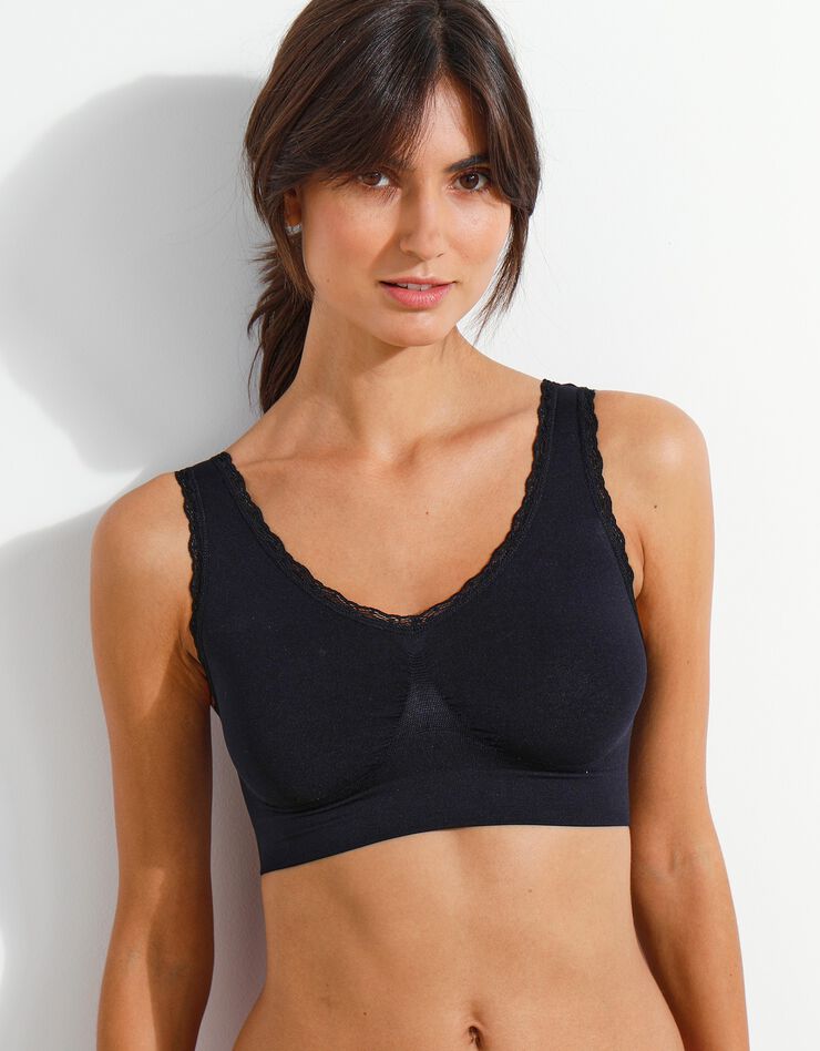 Brassière invisible microfibre stretch sans coutures - lot de 3 (noir + blanc + peau) Brassière invisible microfibre stretch sans coutures - lot de 3 (noir + blanc + peau)