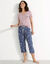 Pantacourt pyjama coton imprimé floral (marine / mauve) Pantacourt pyjama coton imprimé floral (marine / mauve)