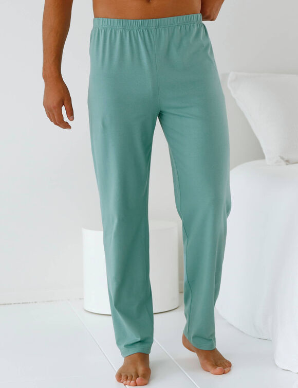 Pantalon pyjama coton uni (aqua)