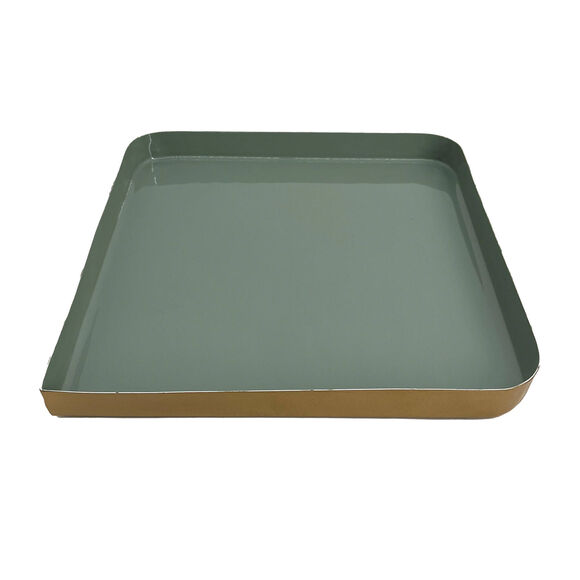 Plateau carr&eacute; en m&eacute;tal (kaki)