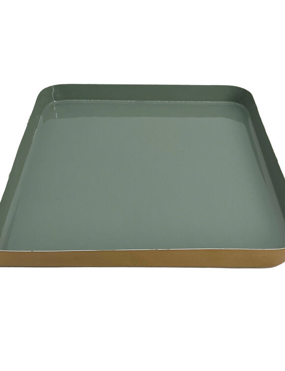 Plateau carr&eacute; en m&eacute;tal (kaki)