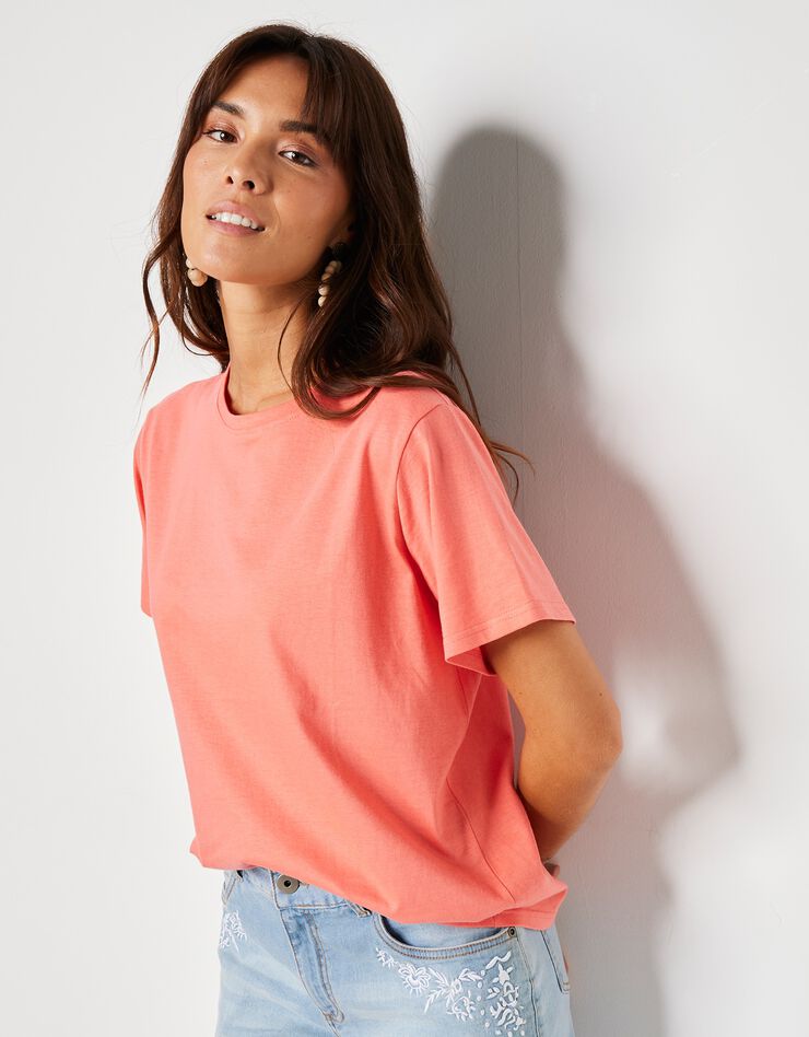 Tee-shirt "loose" en coton, uni (mandarine) Tee-shirt "loose" en coton, uni (mandarine)