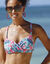 Haut de maillot de bain avec armatures drapé Bawa - forme corbeille (aqua / rose)