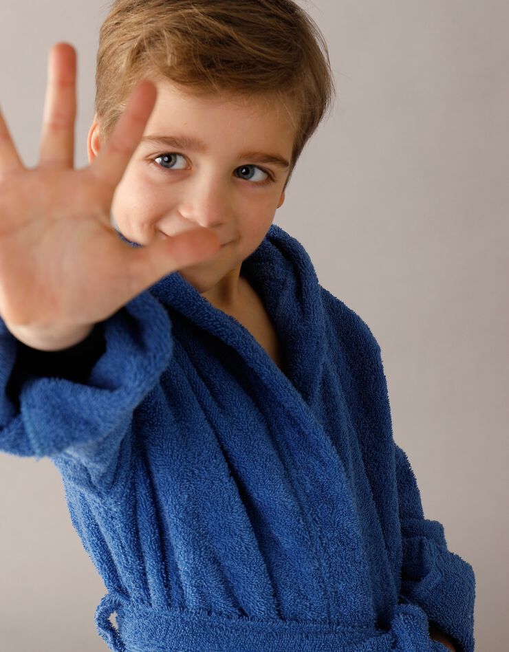 Peignoir enfant éponge bouclette à capuche (bleu dur) Peignoir enfant éponge bouclette à capuche (bleu dur)