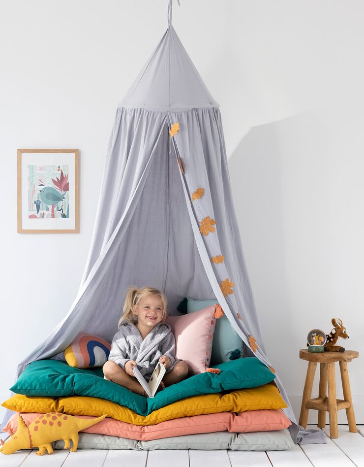 Long coussin de sol uni (corail)