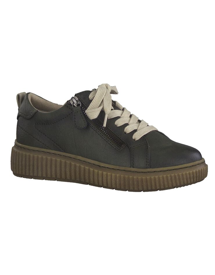 Baskets sneakers à lacets kaki - largeur confort (kaki) Baskets sneakers à lacets kaki - largeur confort (kaki)