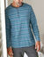 Pyjama ray&eacute; col tunisien (anthracite / bleu canard)