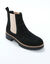 Boots chelsea croûte de cuir, semelle crantée épaisse (noir)