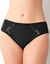 Culotte brodée forme midi coton uni Olbia - lot de 2 (noir)