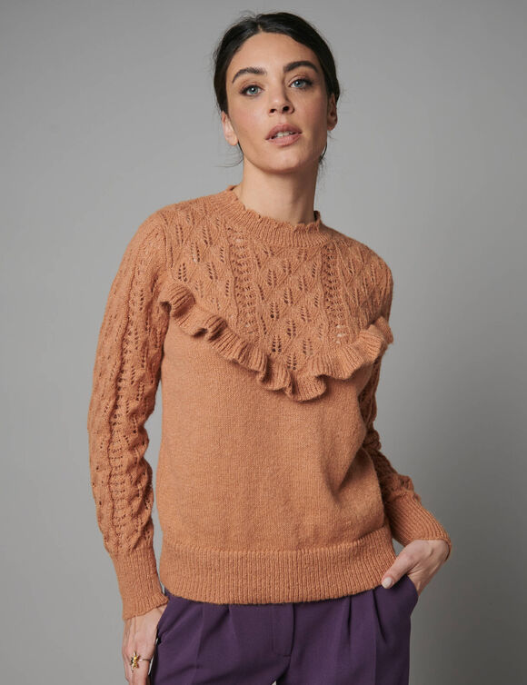 Pull volant&eacute; (noisette)