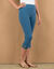Legging 3/4 macramé, taille élastiquée (bleu grisé)