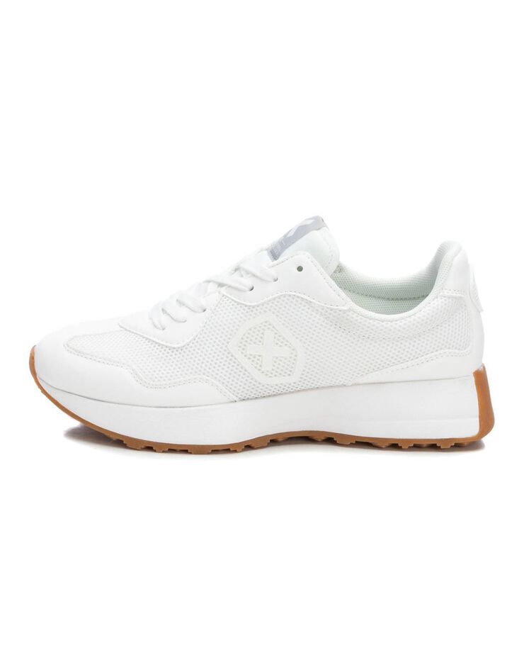 Baskets mode bi-matière à lacets (blanc) Baskets mode bi-matière à lacets (blanc)