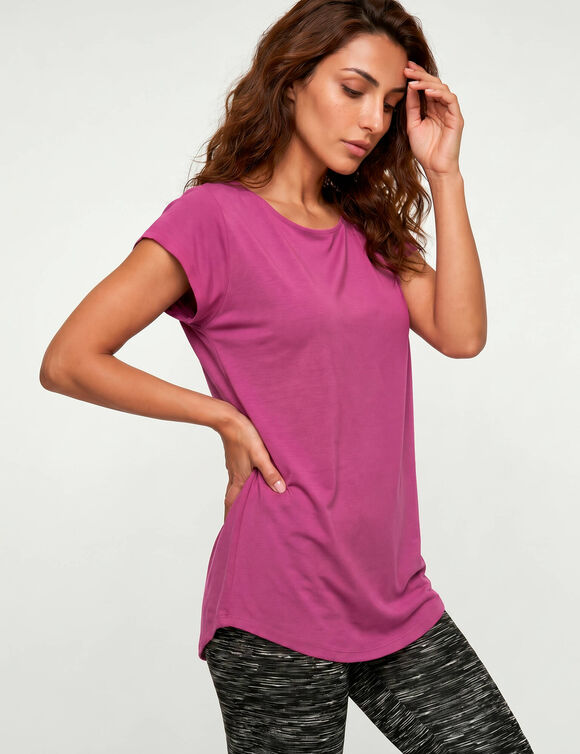 T-shirt col rond, manches courtes (violine)