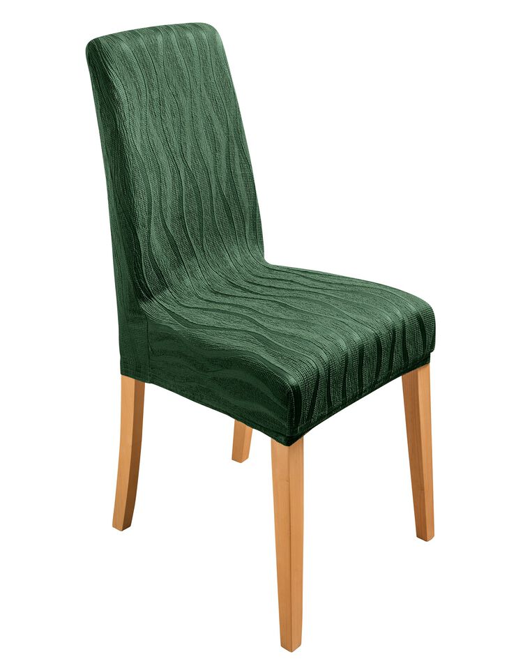 Housse chaise extensible jacquard - lot de 2 (vert)