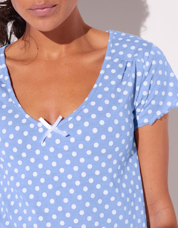 Pyjashort imprimé pois (bleu grisé)
