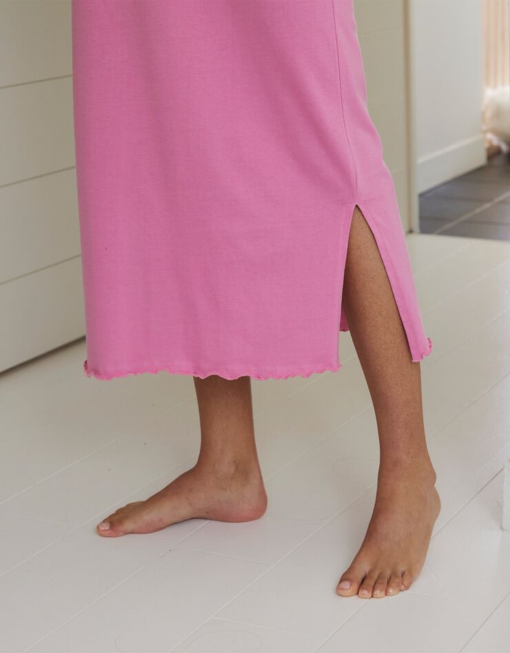 Chemise de nuit imprimée fleurs - manches longues (rose) Chemise de nuit imprimée fleurs - manches longues (rose)