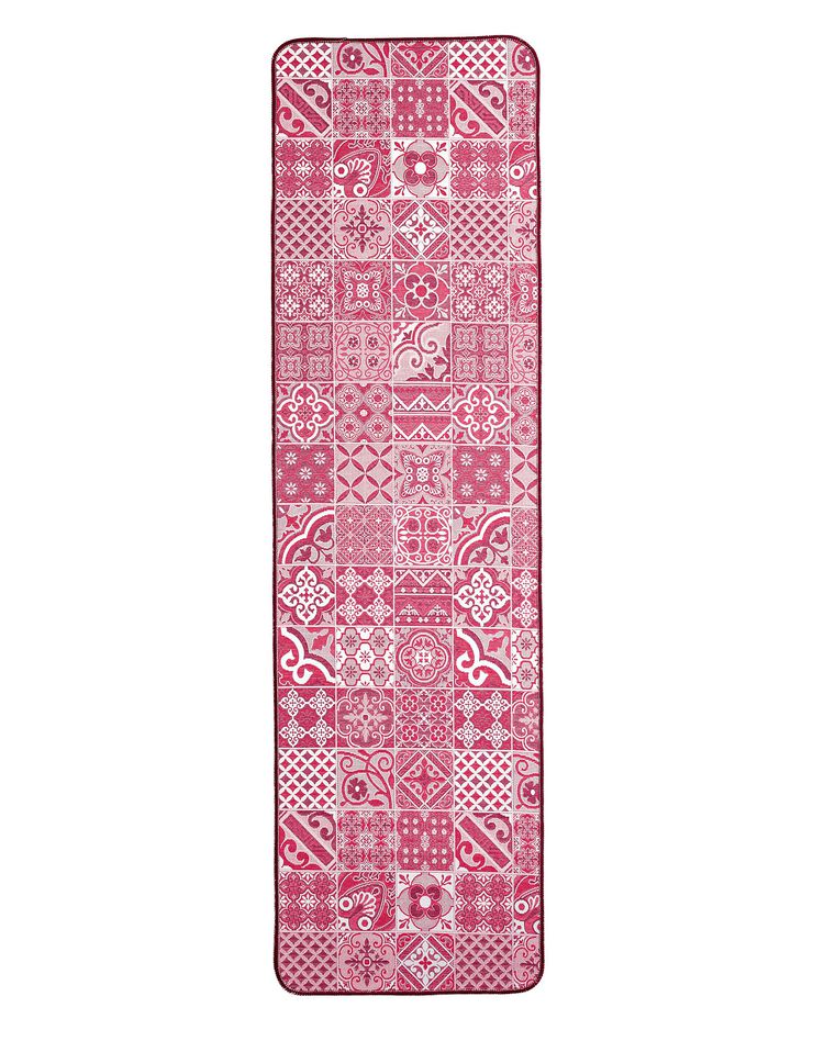 Tapis jacquard motif carreaux de ciment (rouge) Tapis jacquard motif carreaux de ciment (rouge)