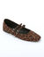 Ballerines plates, motif léopard  (marron / noir)