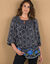 Tunique smockée imprimé base (noir / bleu / vert)