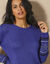 Pull tunique, base et poignets jacquard (bleuet)