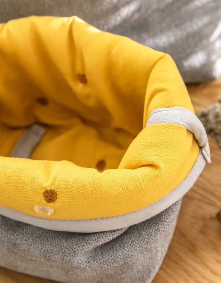 Trousse de rangement matelassée gris/miel, lot de 2 - collection upcycling (gris/jaune) Trousse de rangement matelassée gris/miel, lot de 2 - collection upcycling (gris/jaune)