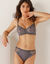 Soutien-gorge forme corbeille en tulle brodé Oliena - avec armatures (gris)