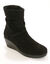 Boots compens&eacute;es en cuir (noir)