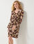 Robe courte texturée imprimée floral (chocolat)
