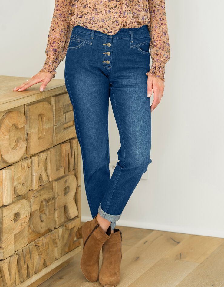 Jean coupe "mom" ceinture boutonné (stone) Jean coupe "mom" ceinture boutonné (stone)