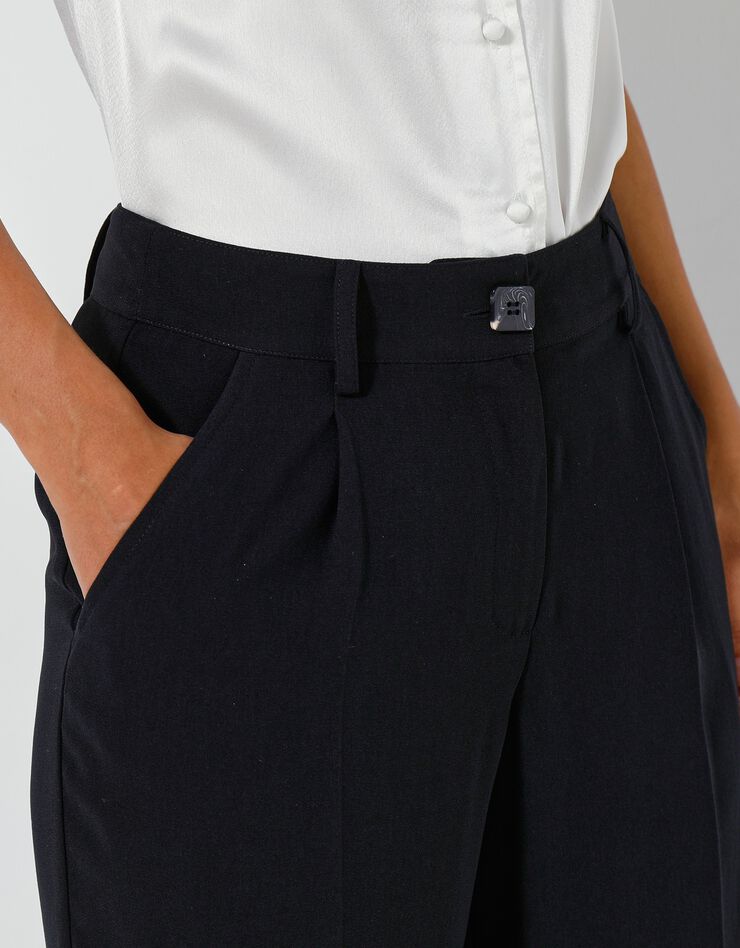 Pantalon droit large, crêpe (noir) Pantalon droit large, crêpe (noir)