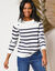 Pull marinière manches longues rayé (écru / marine)