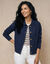 Gilet veste boutonn&eacute;, polyester recycl&eacute;** (marine)