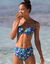 Bas de maillot de bain sculptant taille haute imprimé Naga (bleu / vert)