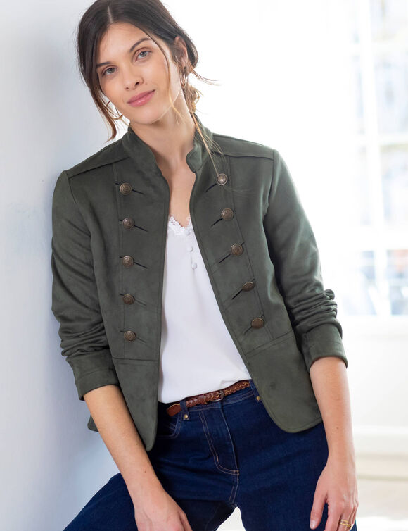 Veste officier suédine (kaki)